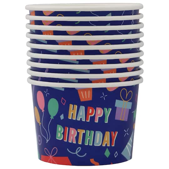 8oz. Happy Birthday Snack Cups, 10ct. by Celebrate It™